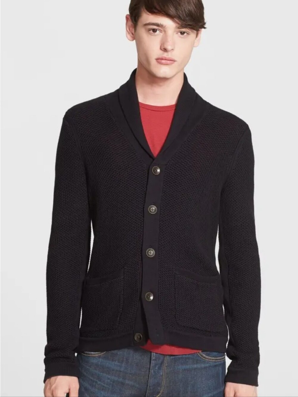 Rag & Bone Avery Shawl Cardigan in Navy Blue